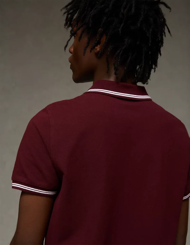 AE Logo Slim Fit Pique Polo Shirt