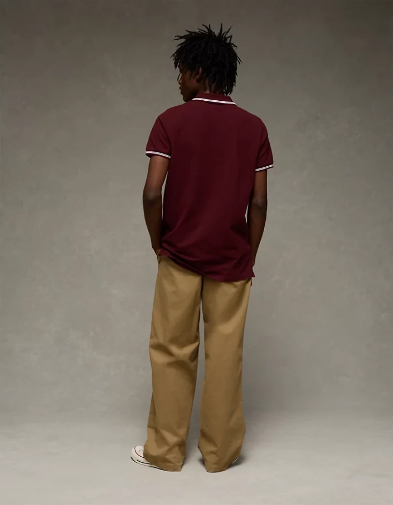 AE Logo Slim Fit Pique Polo Shirt