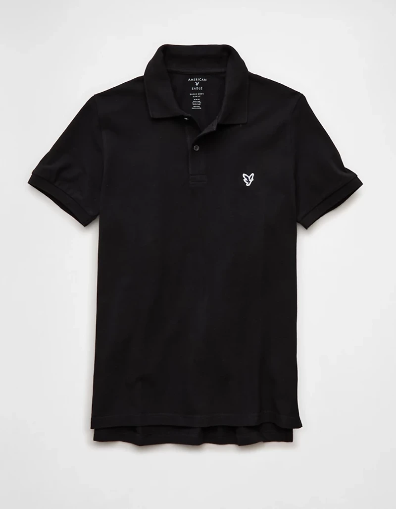AE Logo Slim Fit Pique Polo Shirt