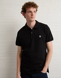 AE Logo Slim Fit Pique Polo Shirt