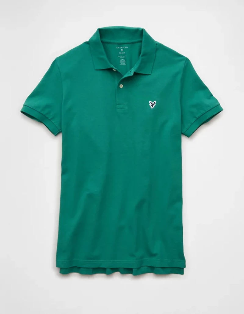 AE Logo Slim Fit Pique Polo Shirt