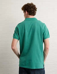 AE Logo Slim Fit Pique Polo Shirt