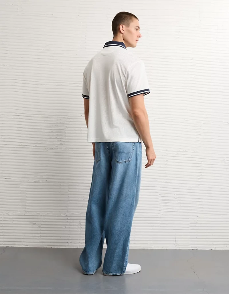 AE Boxy Mesh Polo Shirt