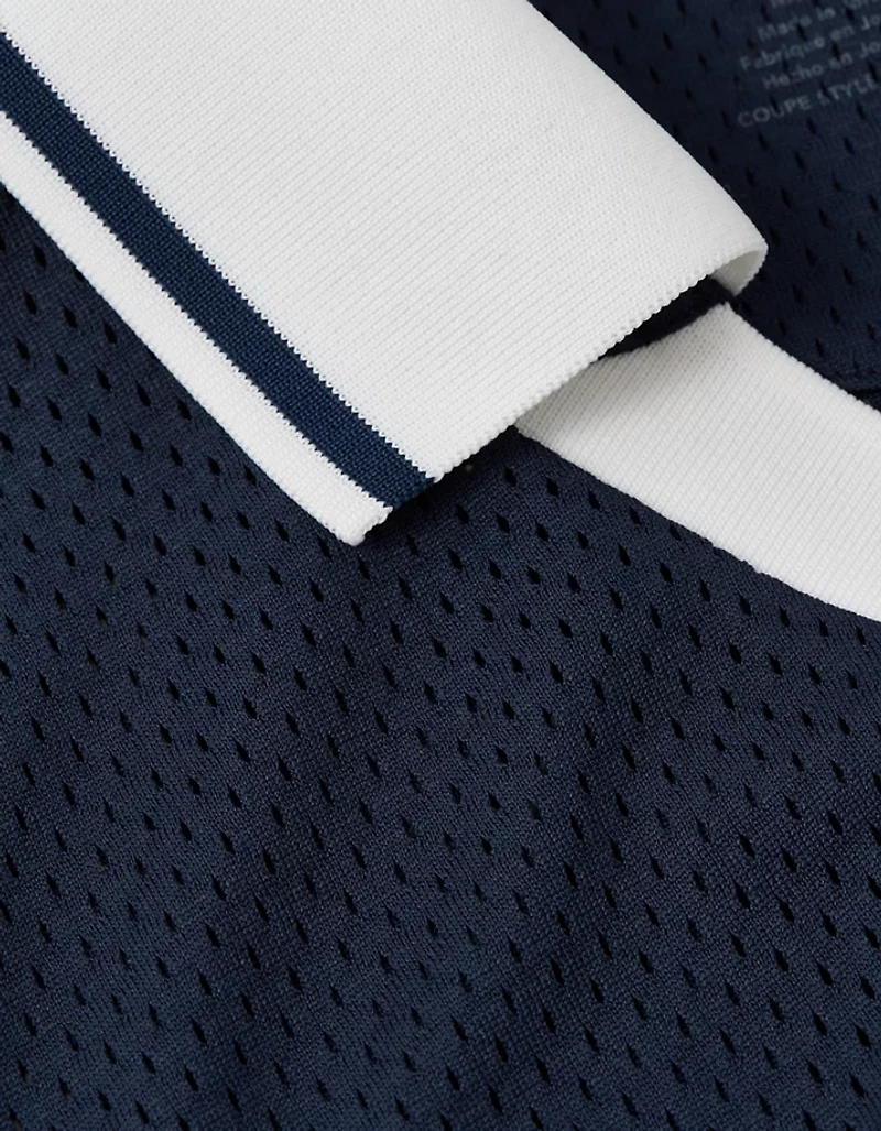 AE Boxy Mesh Polo Shirt