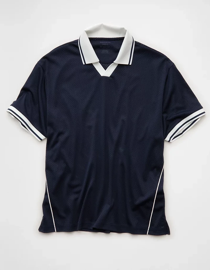 AE Boxy Mesh Polo Shirt