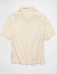 AE Boxy Johnny Collar Knit Polo Shirt