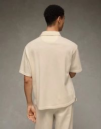 AE Boxy Johnny Collar Knit Polo Shirt