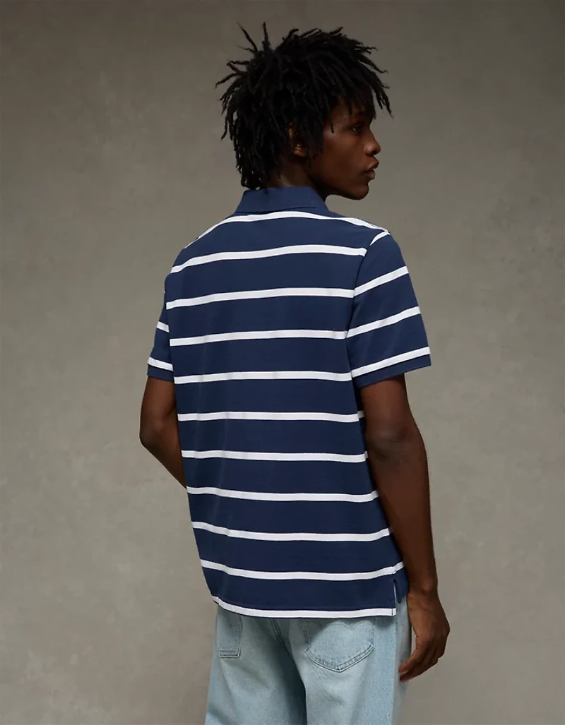 AE Standard Fit Logo Pique Polo Shirt