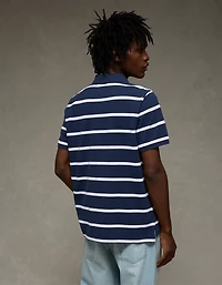 AE Standard Fit Logo Pique Polo Shirt