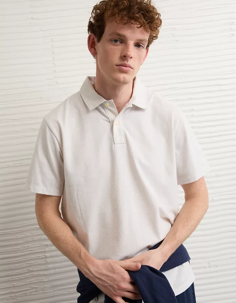 AE 24/7 Standard Fit Club Pique Polo Shirt