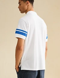 Polo piqué à appliqué rayé de coupe standard AE