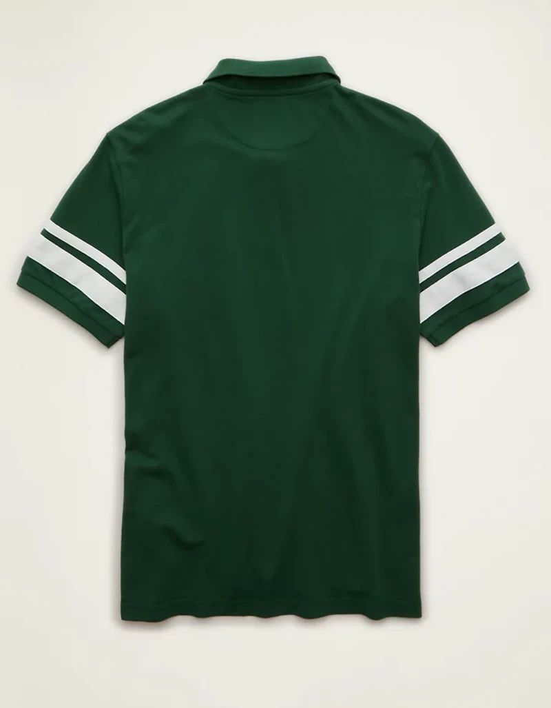 AE Standard Fit Applique Stripe Pique Polo Shirt