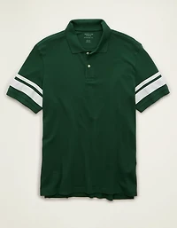 AE Standard Fit Applique Stripe Pique Polo Shirt