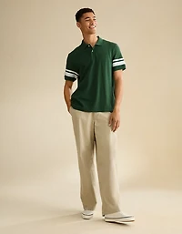 AE Standard Fit Applique Stripe Pique Polo Shirt