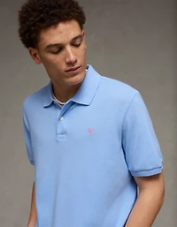 AE Pop Logo Standard Fit Pique Polo Shirt