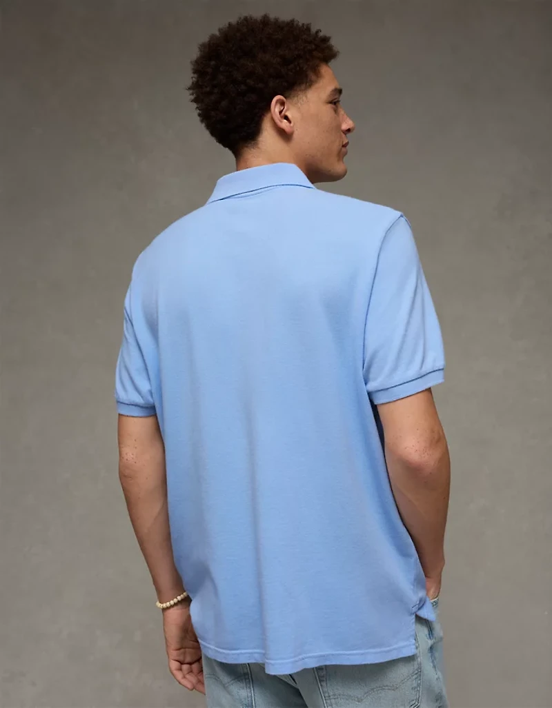 AE Pop Logo Standard Fit Pique Polo Shirt