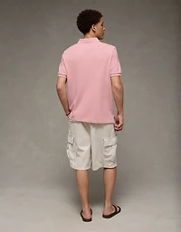 AE Pop Logo Standard Fit Pique Polo Shirt