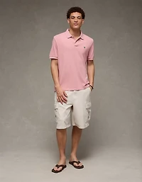 AE Pop Logo Standard Fit Pique Polo Shirt