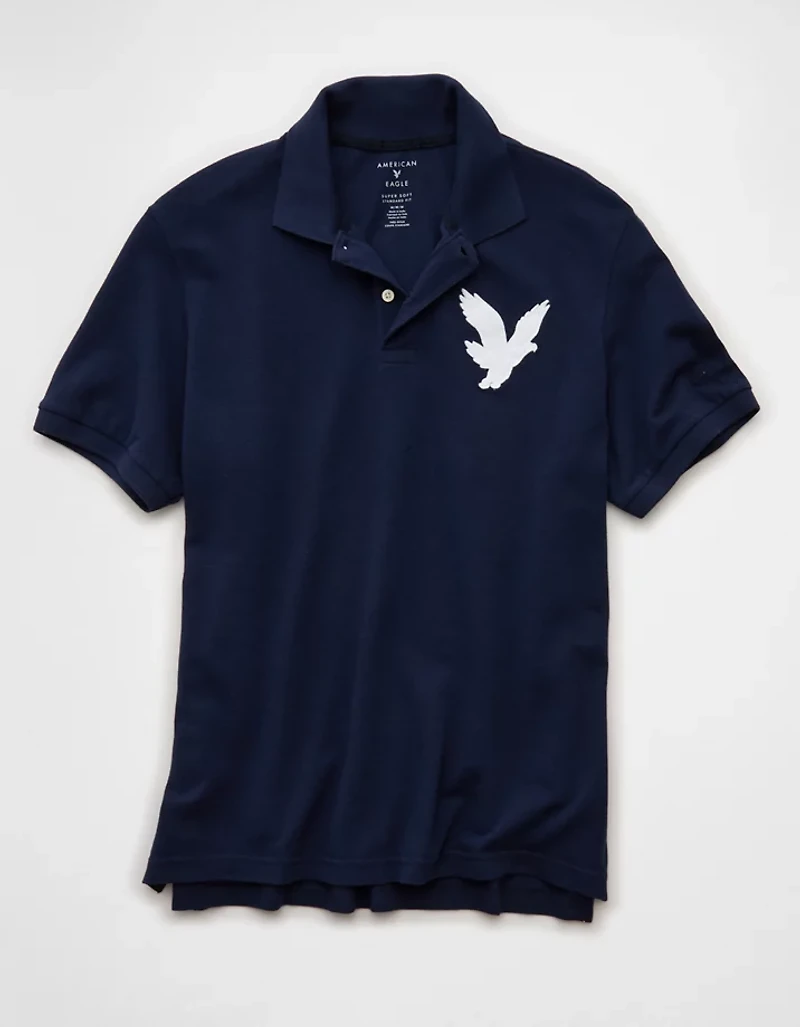 AE Exploded Logo Standard Pique Polo Shirt