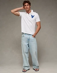 AE Exploded Logo Standard Fit Pique Polo Shirt