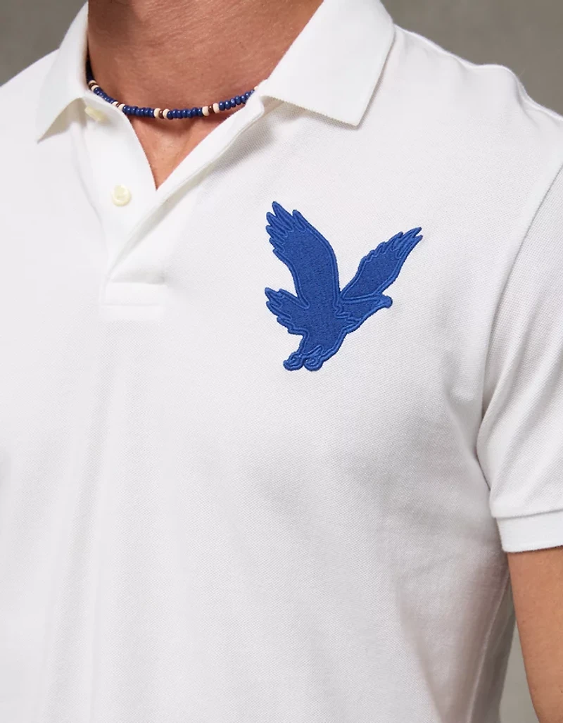 AE Exploded Logo Standard Fit Pique Polo Shirt