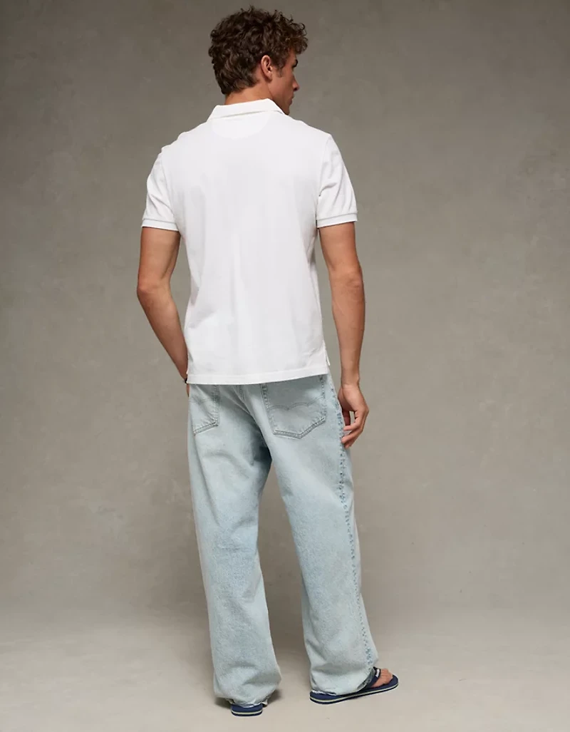 AE Exploded Logo Standard Fit Pique Polo Shirt