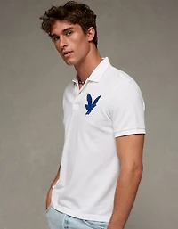 AE Exploded Logo Standard Fit Pique Polo Shirt