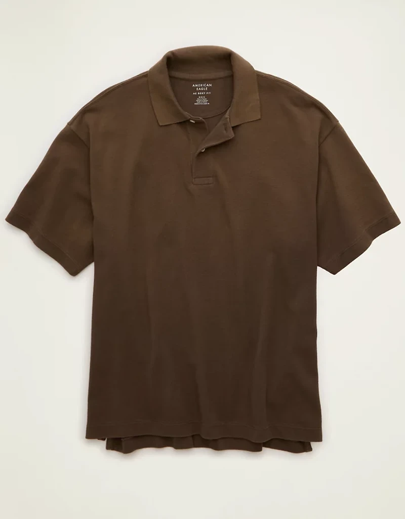 AE Boxy Fit Pique Polo Shirt