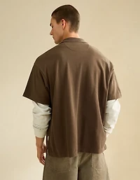 AE Boxy Fit Pique Polo Shirt