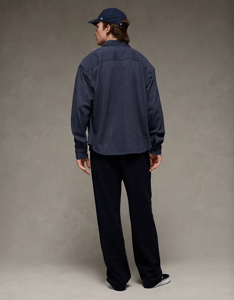 Chemise en tricot boutonnée sergé AE