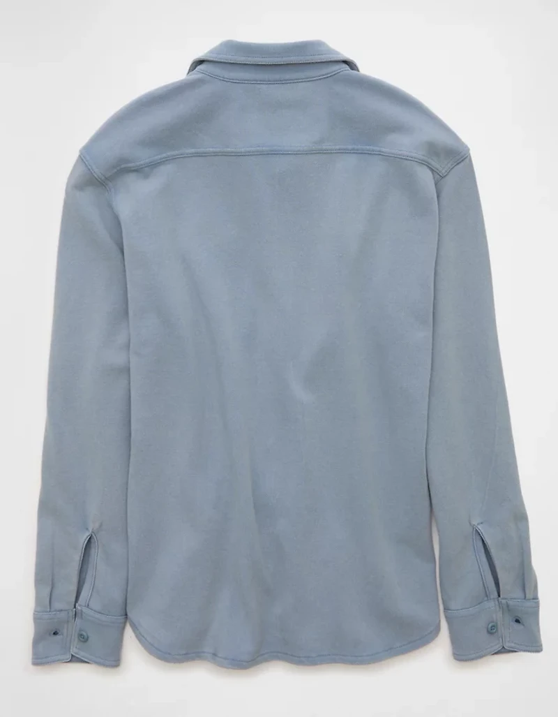 AE Relaxed Fit Pique Button-Up Shirt