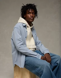 AE Relaxed Fit Pique Button-Up Shirt