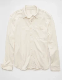 AE Relaxed Fit Pique Button-Up Shirt