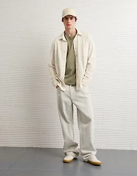 AE Relaxed Fit Pique Button-Up Shirt