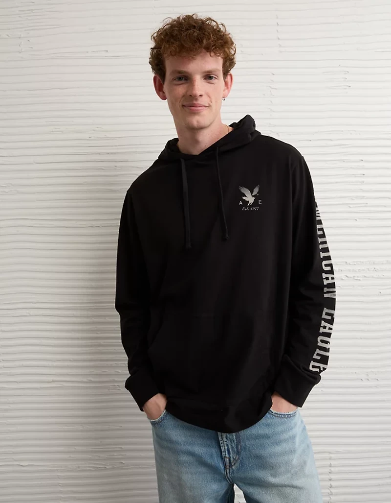 AE Lightweight Icon Logo Graphic Hoodie T-Shirt