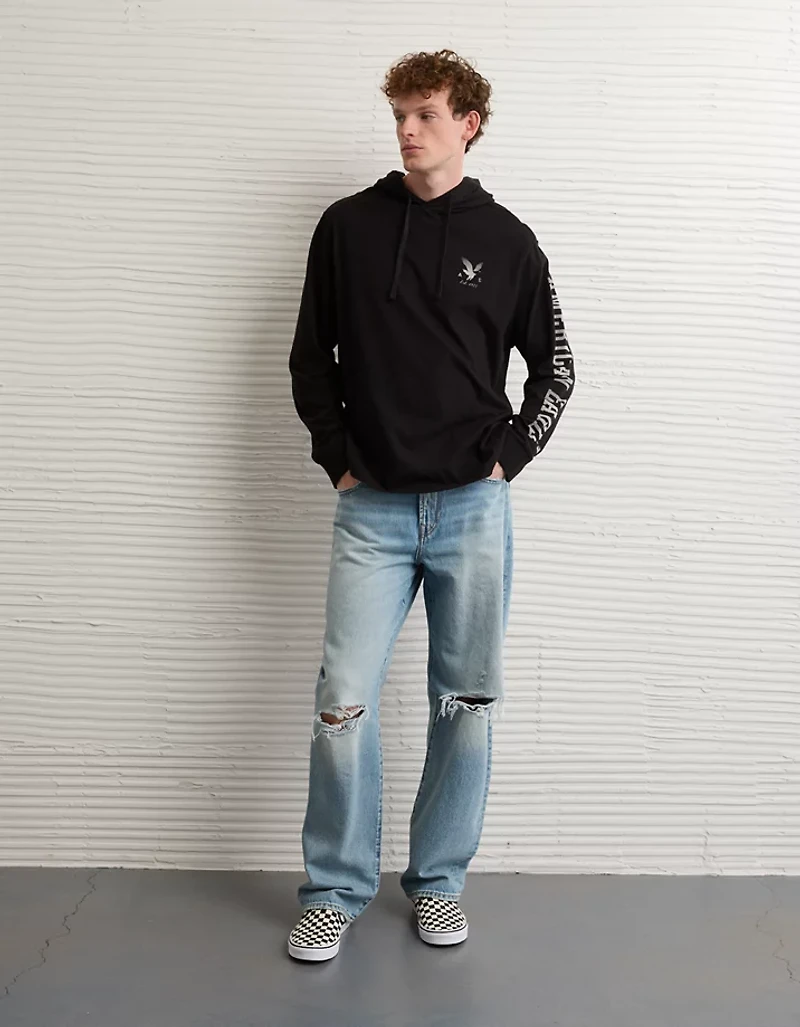 AE Lightweight Icon Logo Graphic Hoodie T-Shirt