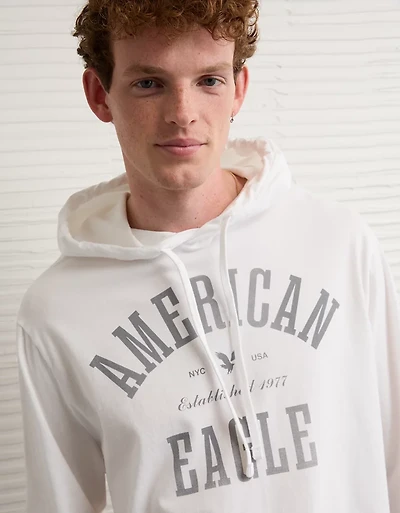 T-shirt à capuchon image avec logo et icône léger AE