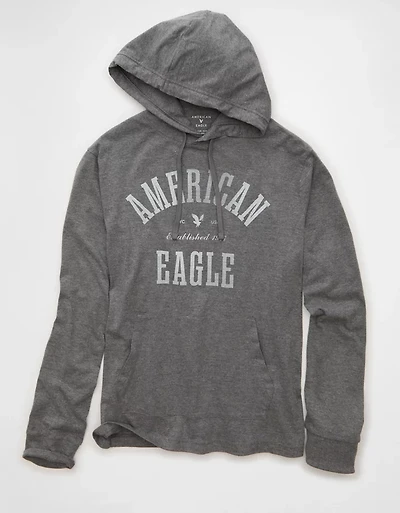 AE Standard Fit Lightweight Logo Graphic Hoodie T-Shirt