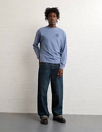 T-shirt droit à manches longues imprimé AE