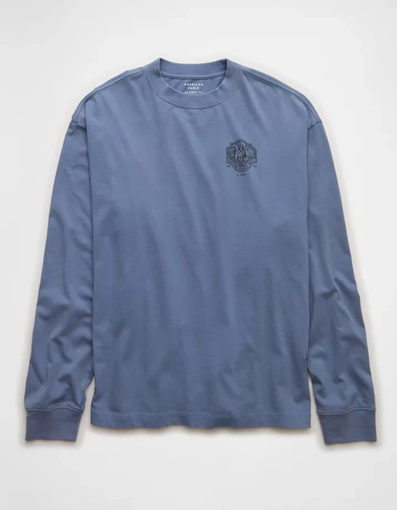 T-shirt droit à manches longues imprimé AE