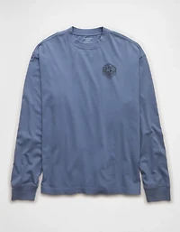 T-shirt droit à manches longues imprimé AE