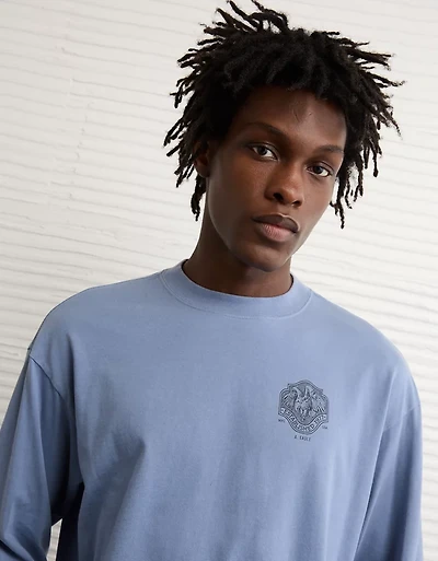 T-shirt droit à manches longues imprimé AE