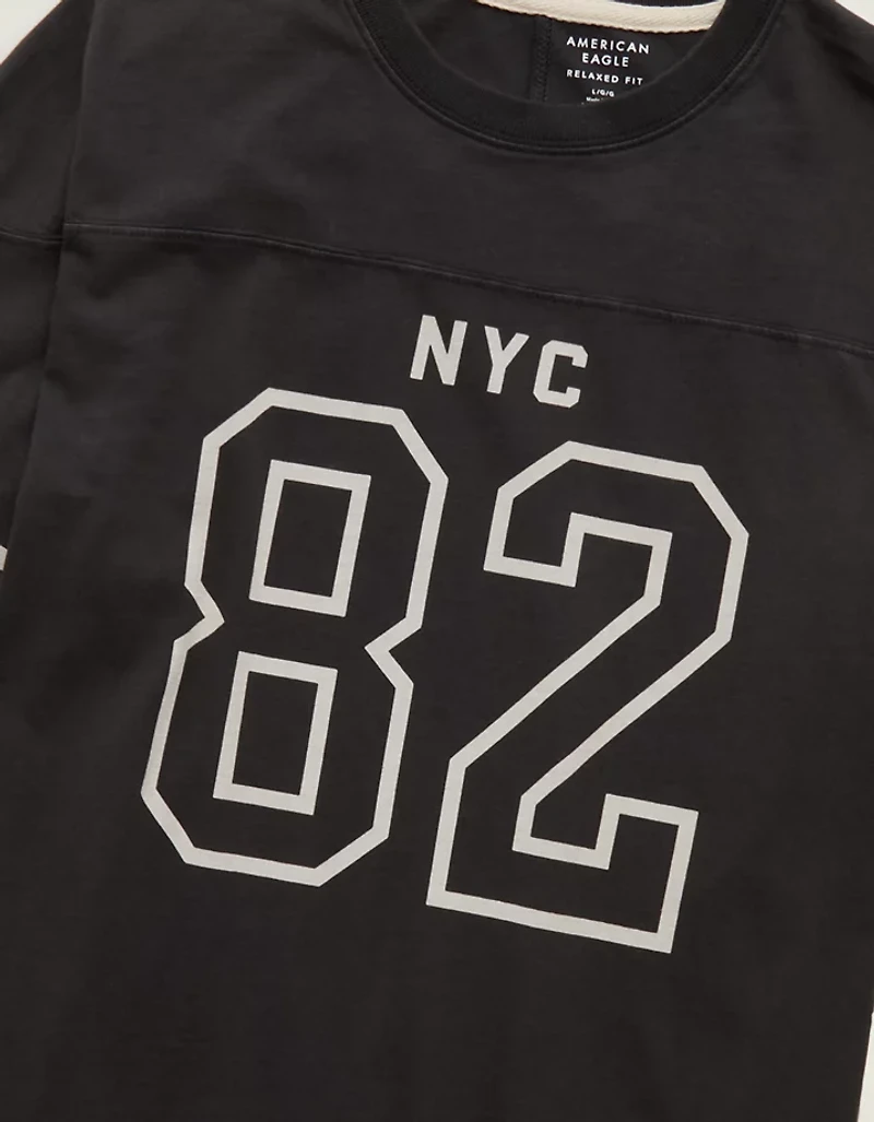 AE Relaxed Fit Long-Sleeve Varsity Graphic T-Shirt