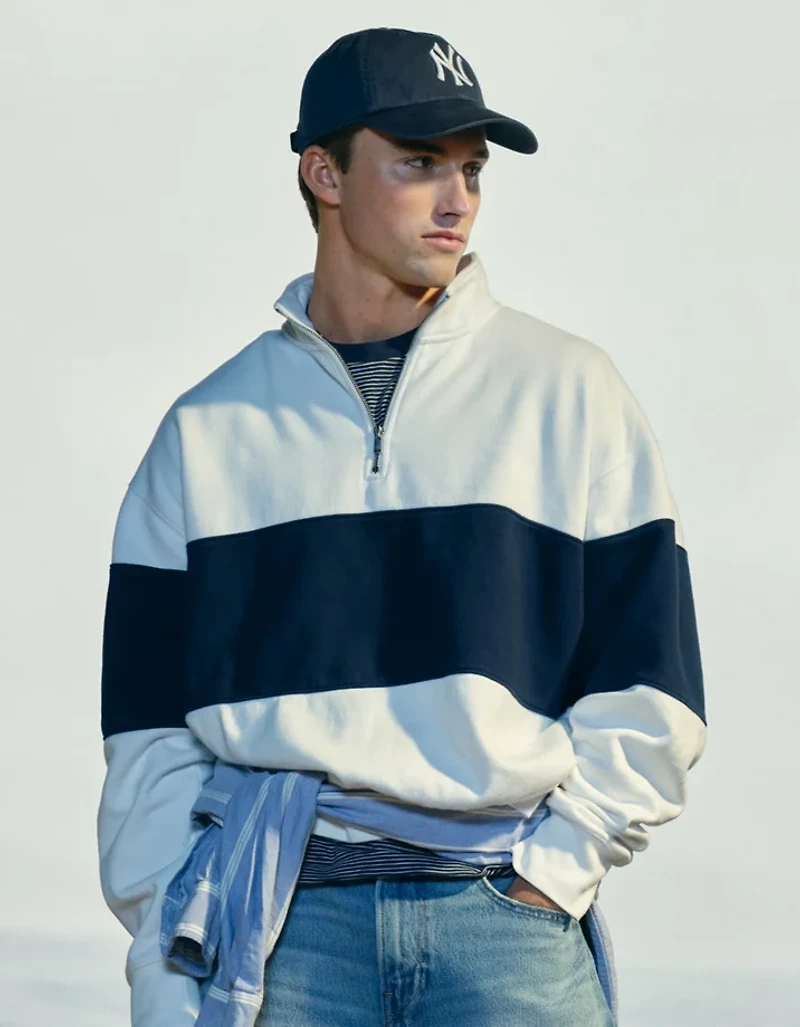 AE Colorblock Quarter-Zip Sweatshirt