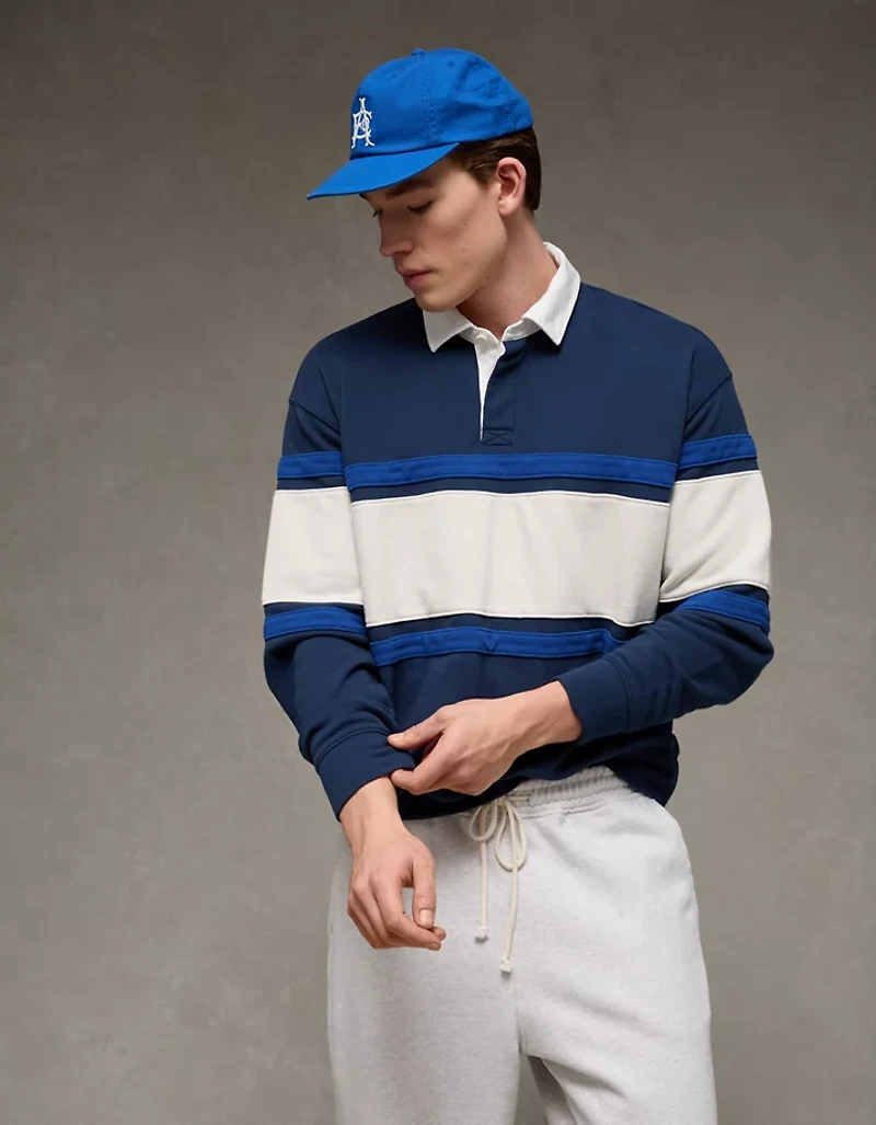 Chemise de style rugby en molleton piqué épais AE