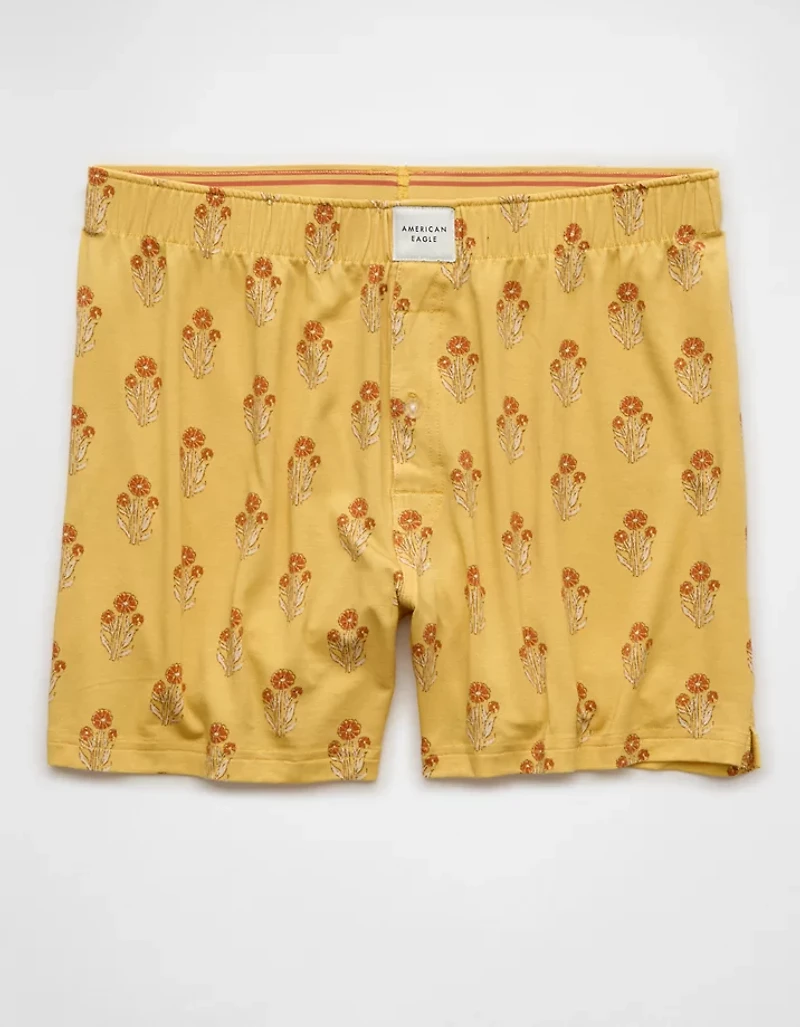 Caleçon boxeur ultradoux en tricot à coupe ajustée fleurs AEO