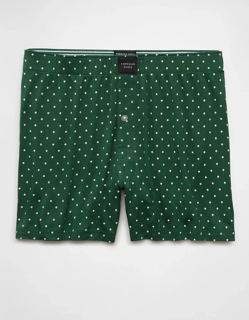 AEO Men's Polka Dots Slim Knit Ultra Soft Boxer Short