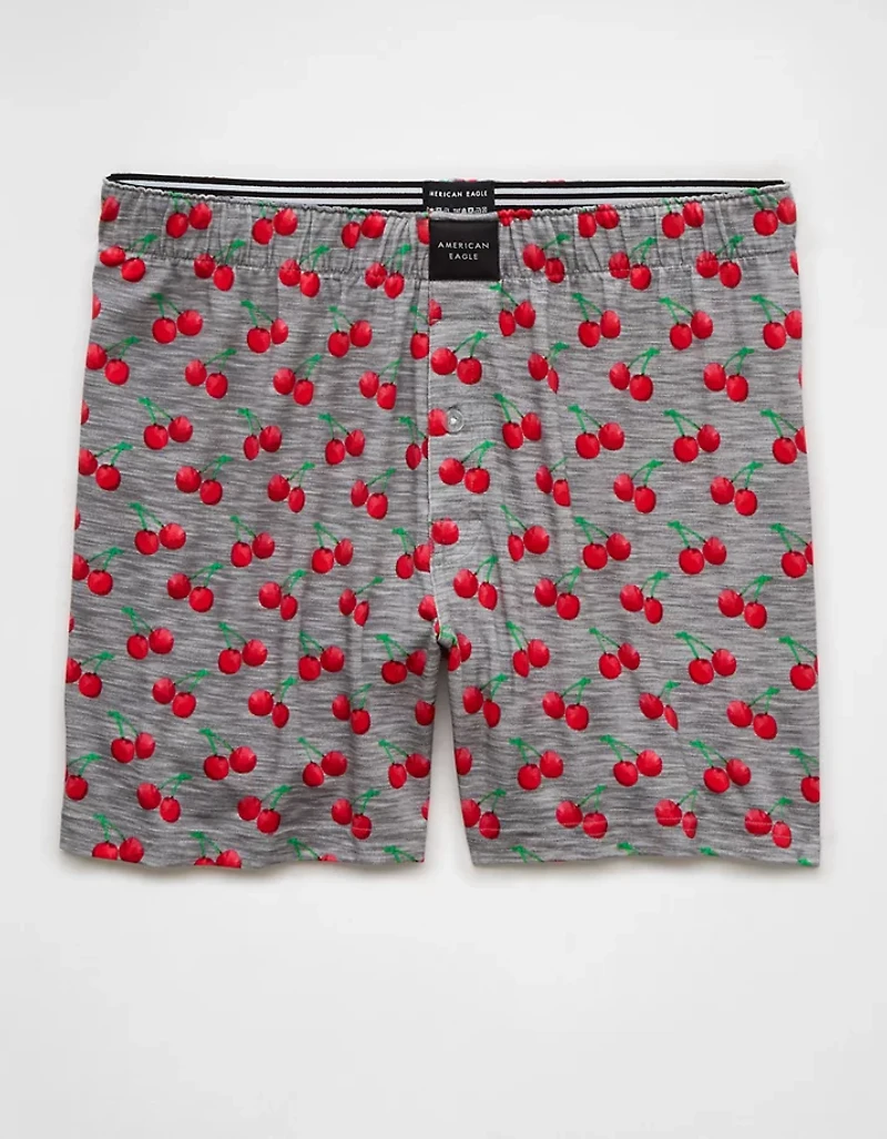 Caleçon boxeur en tricot ultradoux ajusté cerises pour hommes AEO
