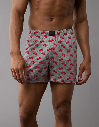 Caleçon boxeur en tricot ultradoux ajusté cerises pour hommes AEO