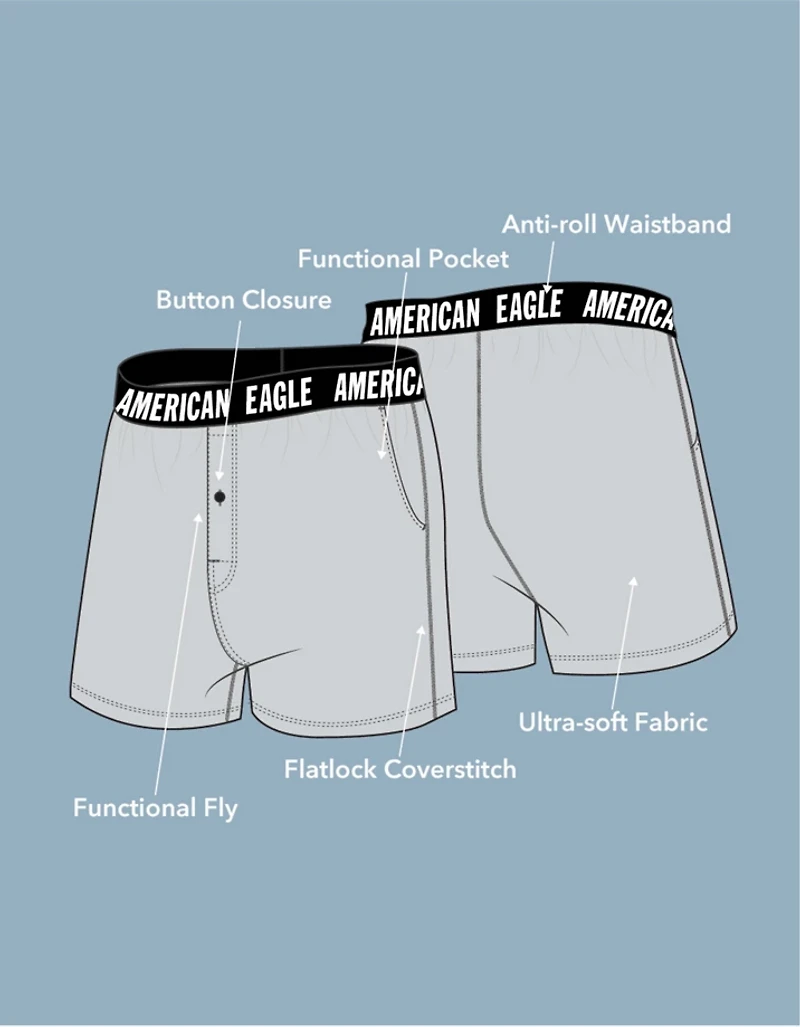 Caleçon boxeur à poche ultradoux conception de patchwork pour hommes AEO